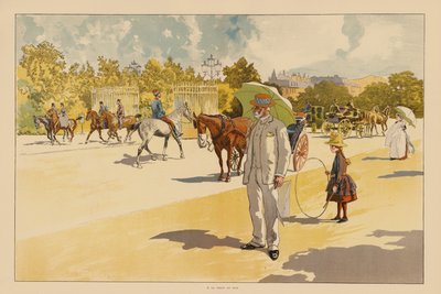A Bois de Boulogne kapujánál, Párizs (színes litográfia) alkotó: Pierre Georges Jeanniot