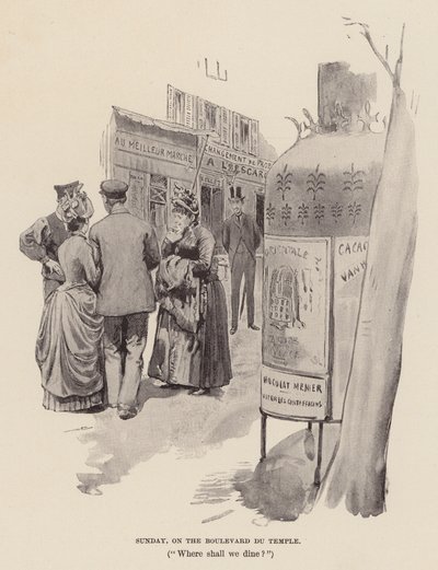 Vasárnap, a Boulevard du Temple-en (metszet) alkotó: Pierre Georges Jeanniot