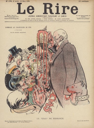 Bismarck pirítósa. Illusztráció Le Rire alkotó: Pierre Georges Jeanniot