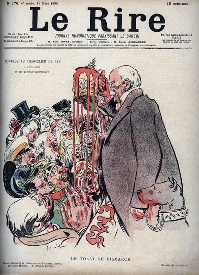 Otto Von Bismarck pirítósa – Pierre Georges Jeanniot (1848-1934) rajza a „Le Rire”-hez, 1898. március 19. alkotó: Pierre Georges Jeanniot