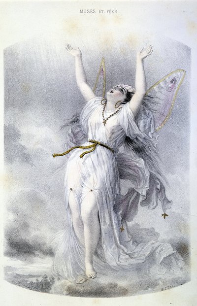 Tündér: La Peri - „Mitológiai nők”-ben, Mery és Foelix, ill. G. Staal, szerk. írta Gouet alkotó: Pierre Gustave Eugene Staal