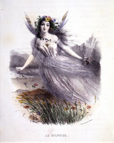 Tündér: La sylphide - a „Mitológiai nők”-ben, Mery és Foelix, ill. G. Staal, szerk. írta Gouet alkotó: Pierre Gustave Eugene Staal