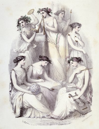 Az Olimposz géniuszai - a „Les Femmes mythologiques”-ben, G. Staal rajzai, Mery és Cte Foelix, szerk. G. de Gouet alkotó: Pierre Gustave Eugene Staal