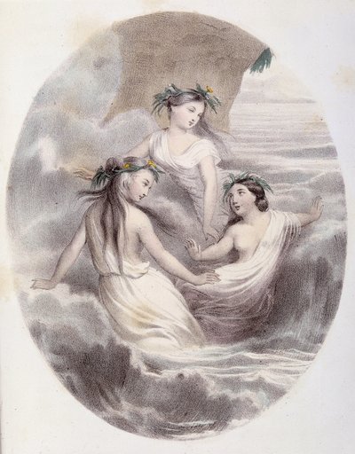 Les Ondines - a „Les Femmes mythologiques”-ben, G. Staal rajzai, Mery és a Cte ​​Foelix, Ed. G. de Gouet alkotó: Pierre Gustave Eugene Staal