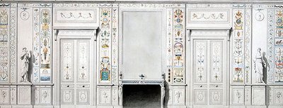Design for a Salon (kréta, tinta, akvarell és testfesték, papír) alkotó: Pierre II Rousseau