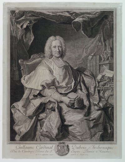 Guillaume Dubois bíboros (1650-1723) portréja alkotó: Pierre Imbert Drevet