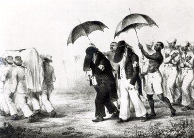 Black Funeral Procession, a Voyage a Surinamból, alkotó: Pierre J. Benoit