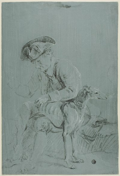 Ülő ember kutyával alkotó: Pierre Jacques Volaire