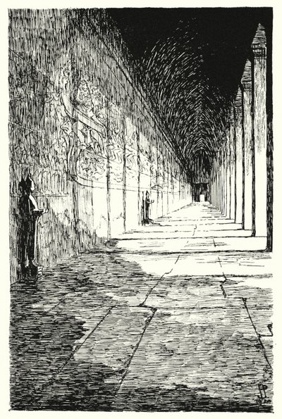 Az első emelet galériája, Angkor Vat (metszet) alkotó: Pierre Jeannerat de Beerski