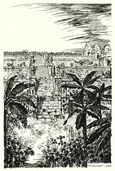 Fő lépcsőház, Phnom Bakeng (metszet) alkotó: Pierre Jeannerat de Beerski