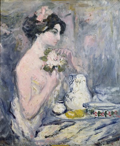 Nő egy csokorral alkotó: Pierre Laprade