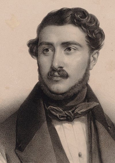 Théodore Labarre zeneszerző portréja 1805-1870. alkotó: Pierre Louis Henri Grevedon