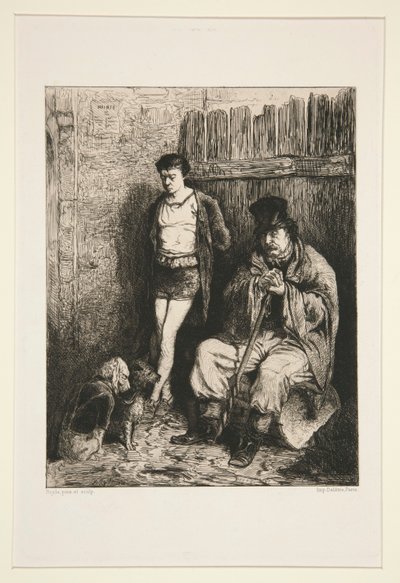 Két férfi és két kutya ( alkotó: Pierre Marie Beyle