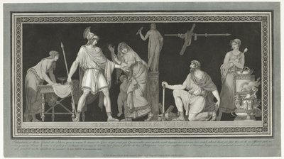 Verontschuldigd zich tegenover Philopoemen tiszt Rossz kinézetem kamatait fizetem. (cím a tárgyon) alkotó: Pierre Michel Alix