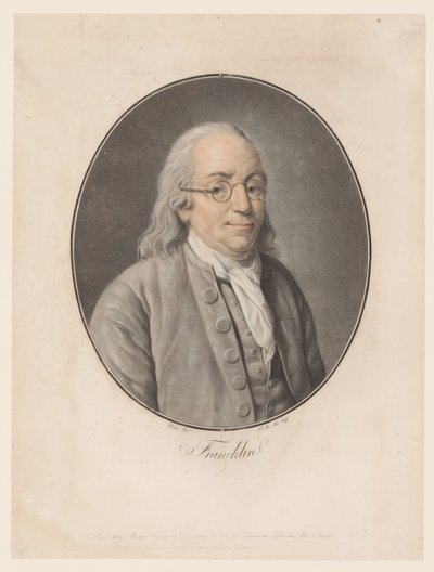 Benjamin Franklin portréja Franklin (cím az objektumon) Nagy férfiak gyűjteménye (sorozat címe) alkotó: Pierre Michel Alix