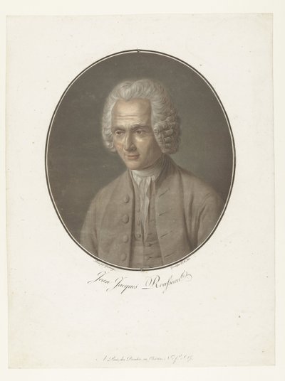 Jean-Jacques Rousseau portréja Jean-Jacques Rousseau (cím a tárgyon) Nagy férfiak gyűjteménye (sorozat címe) alkotó: Pierre Michel Alix