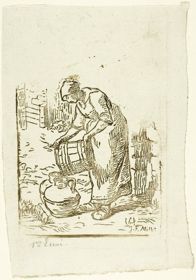 Nő töltő vizes kannák alkotó: Pierre Millet