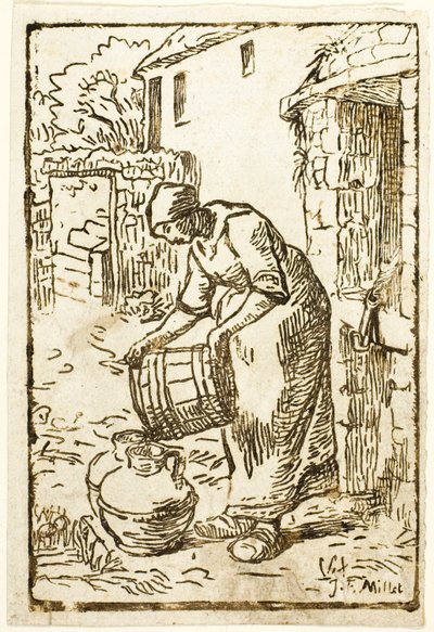 Nő töltő vizes kannák alkotó: Pierre Millet