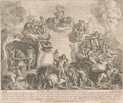 Az 1738-as Prima Macchina Kínában: A királyi gondviselés allegóriája alkotó: Pierre Parrocel