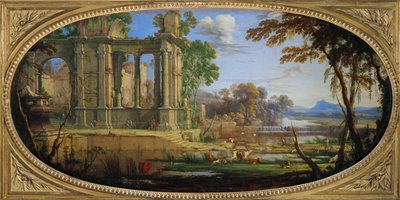 Paysage compose avec ruines antiques - Tájkép antik romokkal ... alkotó: Pierre Patel