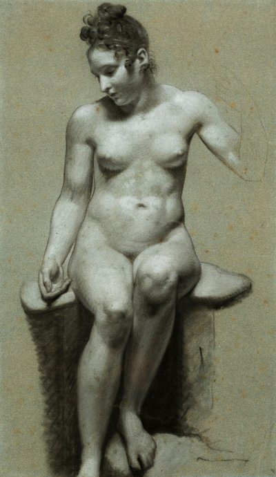 Egy ülő női akt, alkotó: Pierre Paul Prudhon