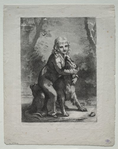 Fiú kutyával alkotó: Pierre Paul Prud