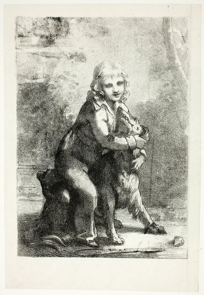 Gyermek kutyával alkotó: Pierre Paul Prud