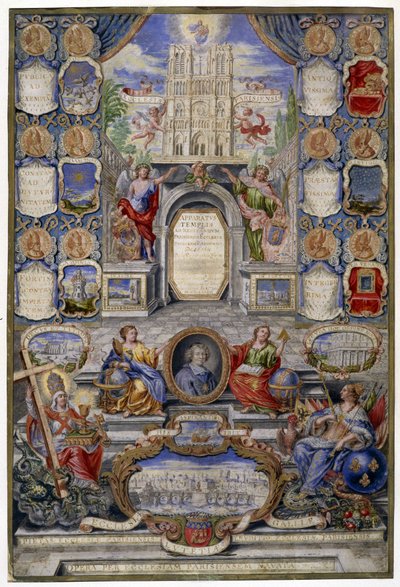 A párizsi templom allegóriája a Nantes-i Edit visszavonása alkalmából 1685.10.18-án Jouvency atyja 1685 decemberében a clermonti főiskolán prédikációt tartott a párizsi archéveque medáljában, Harlay de Chanvallonban, aki bátorította. alkotó: Pierre Paul Sevin