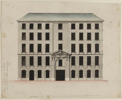 A Mont-de-Piété homlokzata a rue des Blancs-Manteaux-n alkotó: Pierre Payen