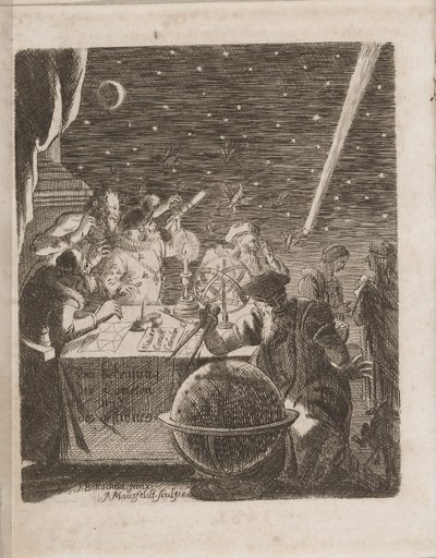 Az egek megfigyelése Galilei korában innen: Az üstökösök fontossága, 1681 alkotó: Pierre Petit