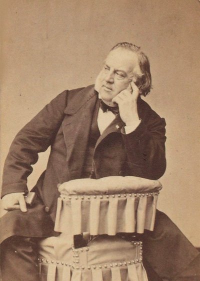Louis Clapisson (1808-1866) zeneszerző portréja, Petit, Pierre Lanith (1831-1909). Albumin Photo. Magángyűjtemény alkotó: Pierre Petit