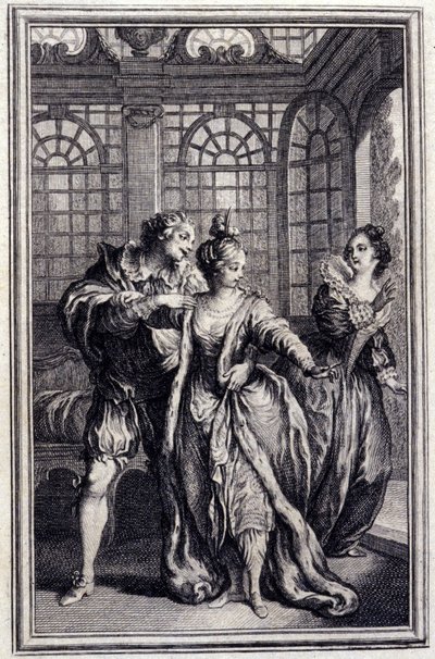 Garbe királyának menyasszonya - Jean La Fontaine "" Mesék és hírek versben " című könyvében. 1776. Illusztráció: P. P. Choffard. alkotó: Pierre Philippe Choffard