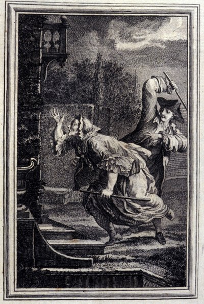 Le Cucku, megvert és boldog – Jean La Fontaine „Mesék és novellák versben” című részében. 1776. Illusztráció: P. P. Choffard. alkotó: Pierre Philippe Choffard