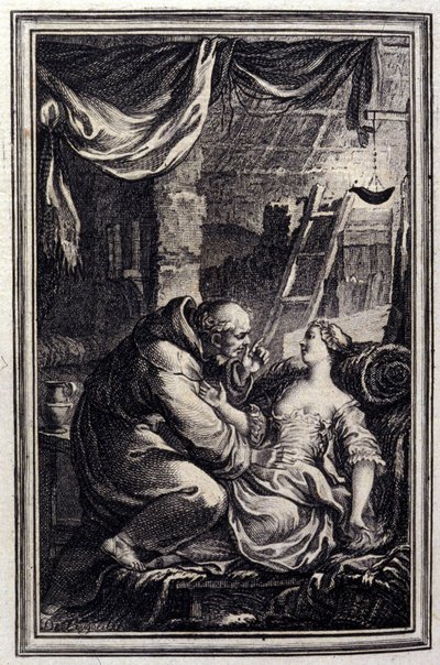 Az ördög a pokolban – Jean La Fontaine „Mesék és novellák versben” című részében. 1776. Illusztráció: P. P. Choffard. alkotó: Pierre Philippe Choffard