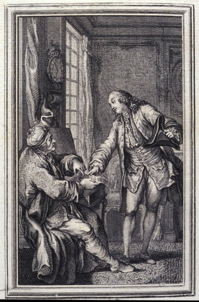 Les confeux indiscrets - Jean La Fontaine "Tales et nouvelles en vers" című kötetében. 1776. Illusztráció: P.P. Choffard. alkotó: Pierre Philippe Choffard