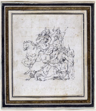 Pierre Puget (1620-1694) előkészületi rajza „Alexandre és Diogene”-hez (tintával papírra, tollra) alkotó: Pierre Puget