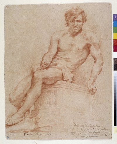 Ülő ember (sanguine) alkotó: Pierre Puget