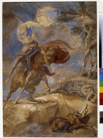 Vázlat a Kentaur Chiron „Achilles-neveléséről” alkotó: Pierre Puget