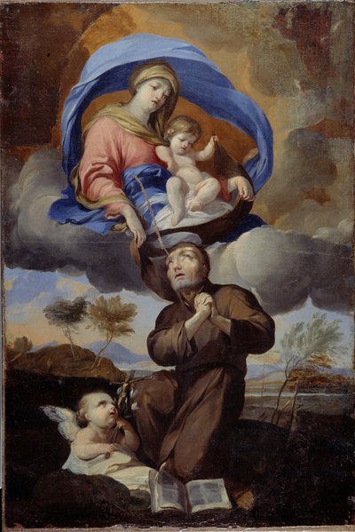 A Szűzanya átadja a skapulárát Szent Simon Stocknak (meghalt 1265-ben) (olaj, vászon) alkotó: Pierre Puget