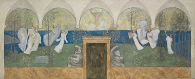 Előkészítő festmény az 1895-ös Az inspiráló múzsák a zseniálist, a fény hírnökét elismerő festményhez alkotó: Pierre Puvis de Chavannes
