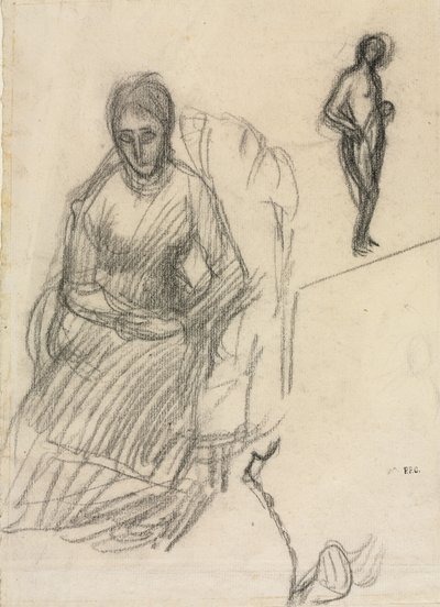 Madame Marie Cantacuzène tanulmánya; Az álló női akt tanulmányozása alkotó: Pierre Puvis de Chavannes