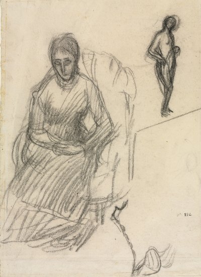Study of Madame Marie Cantacuzène, Study of Standing Female Nude, c. 1883. alkotó: Pierre Puvis de Chavannes