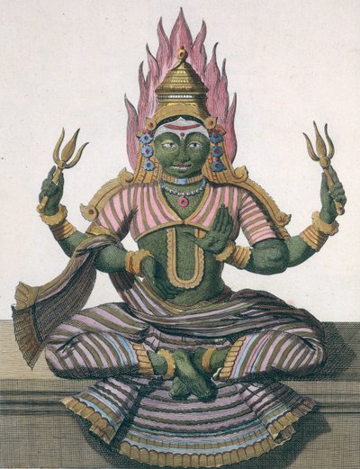 Parvati, Pierre Sonnerat „Voyage aux Indes et a la Chine” című művéből, Poisson metszetével, 1782-ben megjelent alkotó: Pierre Sonnerat