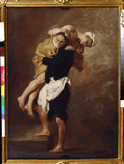 Két figura (Két figura). Pierre Subleyras (1699-1749) festménye. Olaj, vászon, 66 x 49 cm, 1736 körül. 18. századi francia művészet. Puskin Szépművészeti Múzeum, Moszkva. alkotó: Pierre Subleyras