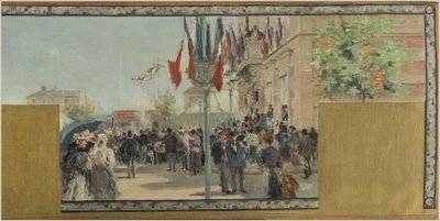 Bagnolet városháza vázlata: nyár. A bagnolet-i fesztivál a rosière megkoronázásának napján. alkotó: Pierre Vauthier