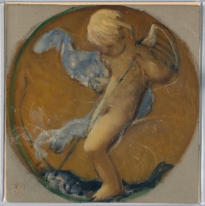 Rajz, Tanulmány kerekképhez puttóval, 19. század vége alkotó: Pierre Victor Galland