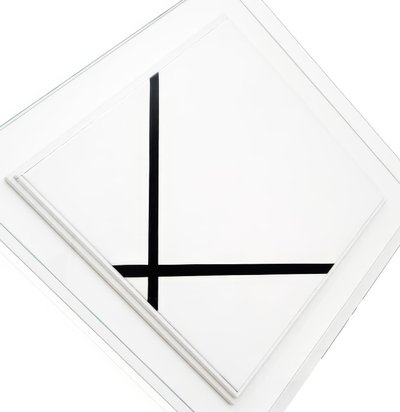 Pasztilla kompozíció két vonallal (olaj, vászon) alkotó: Piet Mondrian