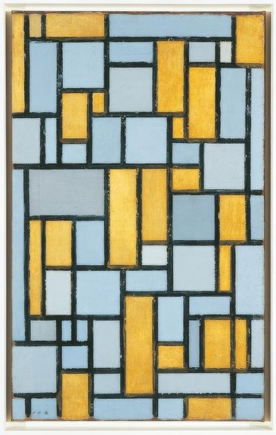 Piet Mondrian (1872–1944), Szürke és okker kompozíció, 1918 alkotó: Piet Mondrian