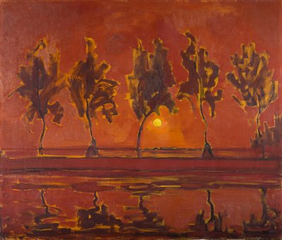 Fák a Gein-parton holdfelkeléssel, 1907. alkotó: Piet Mondrian