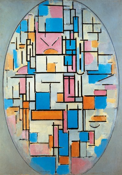 USA, New York, ovális kompozíció alkotó: Piet Mondrian